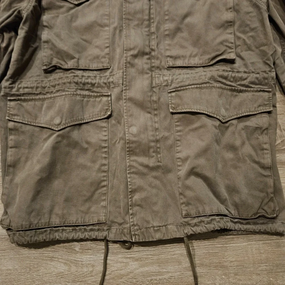 Madewell Mens XL M65 Field Jacket Brown Military Utility Hidden Hood NWOT